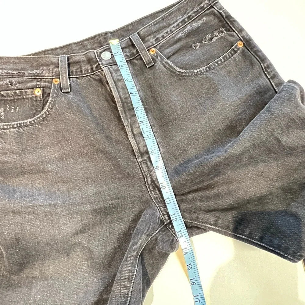 Levis 501 Original Fit Distressed‎ Faded Black Straight Leg Jeans Mens 31x30 EUC